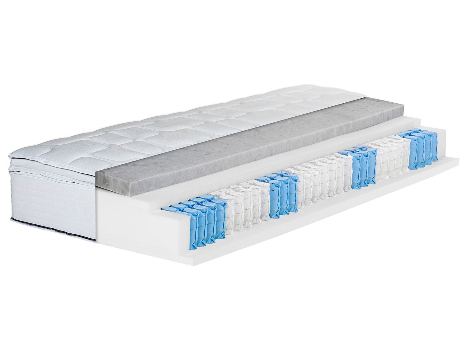 BeCo Matelas boxspring à ressort ensachés Royal Flex KS, 7 zones, avec surmatelas amovible  (H2, 120 X 200 CM)