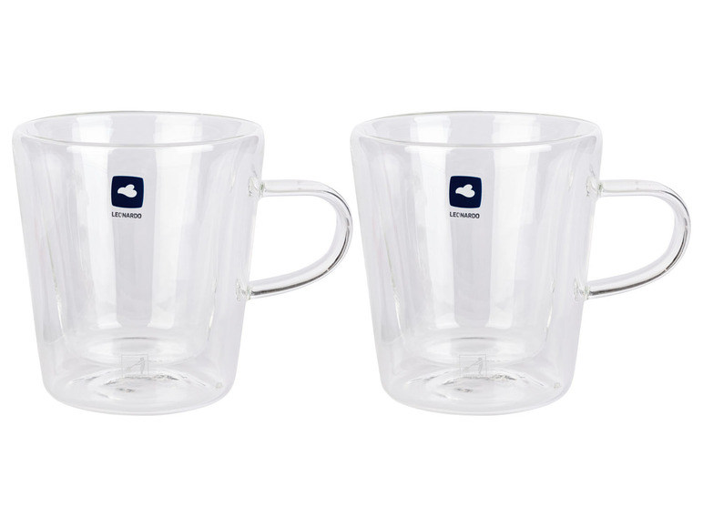 Deux tasses en verre de la marque Leonardo.