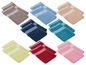 Ensemble de serviettes douces rayées en plusieurs couleurs.
