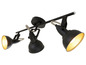 Lampe noire avec trois spots orientables.
