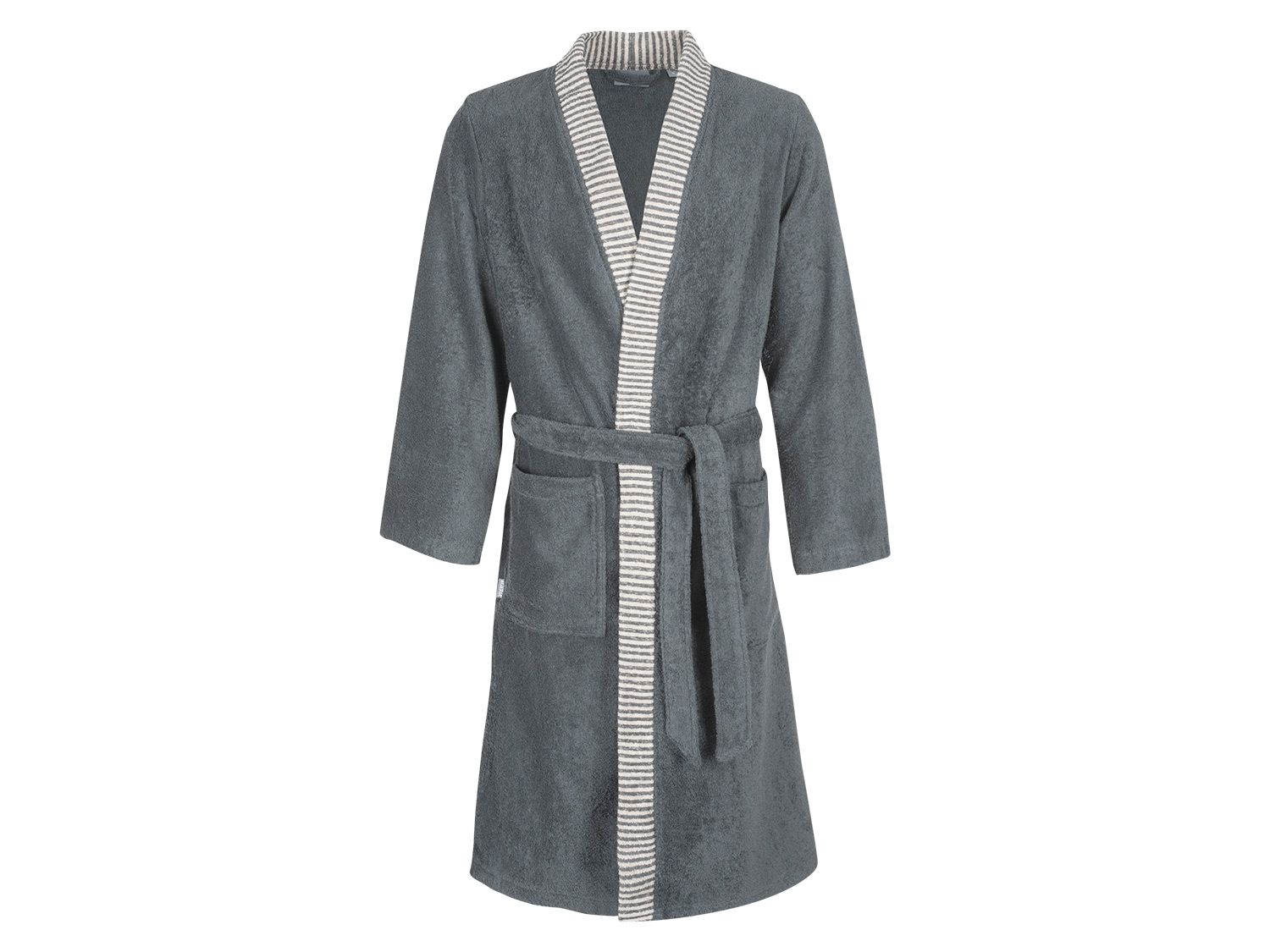 Egeria Peignoir pour hommes »Bruno«, kimono, en 100 % coton, différentes tailles disponibles (gris foncé, S)