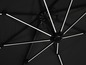 Un parasol noir avec un éclairage LED blanc.