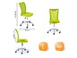 Chaise de bureau verte avec dossier en mesh et roulettes