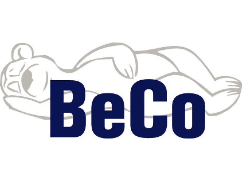 Logo BeCo avec un ours endormi.