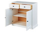 Armoire blanche avec deux tiroirs et deux portes