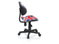Un fauteuil de bureau noir avec un revêtement en style Union Jack.