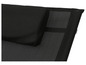 Chaise en maille noire avec appui-tête.