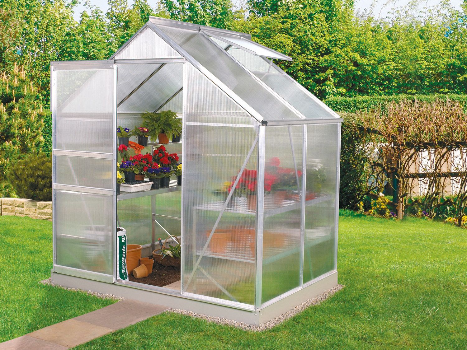 VITAVIA Serre de jardin en polycarbonate Alina, 2,5 à 6,2 m² (2,5 m²)