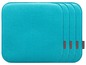 Quatre sets de table turquoise de la marque Magma Hometex.