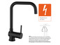 Robinet de cuisine noir à basse pression, adapté pour les chauffe-eau.
