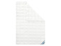 Couette blanche en duvet avec l'étiquette Ikea.