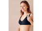 Un soutien-gorge noir, rembourré, sans armatures pour les femmes enceintes et allaitantes.