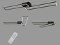 Trois plafonniers LED noirs avec télécommande.