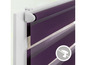 Store enrouleur jour et nuit violet, sans installation avec vis.