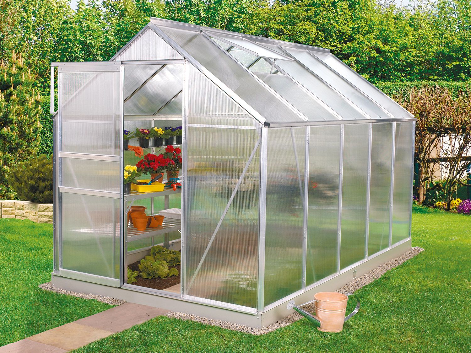 VITAVIA Serre de jardin en polycarbonate Alina, 2,5 à 6,2 m² (6,2 m²)