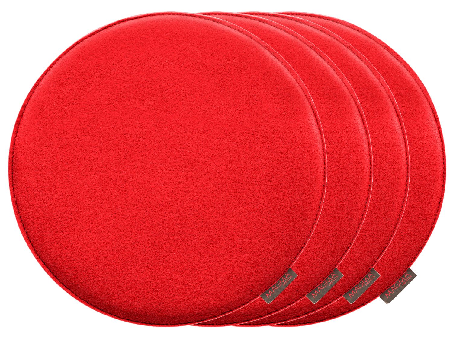 Ensemble de coussins de chaise d'intérieur Avaro MAGMA, lot de 4 (rond, rouge)