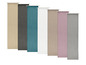 Des rideaux de différentes couleurs avec une texture lisse.
