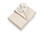 Un protège-matelas beige avec un élastique.