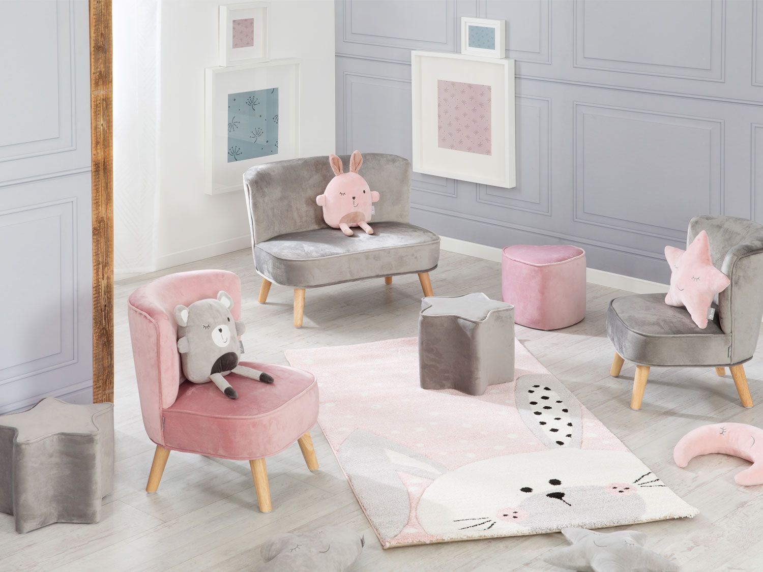 roba Fauteuil Club en Velours pour Garçon "Lil Sofa" Chaise Enfant avec Accoudoirs Confortable - vue 8