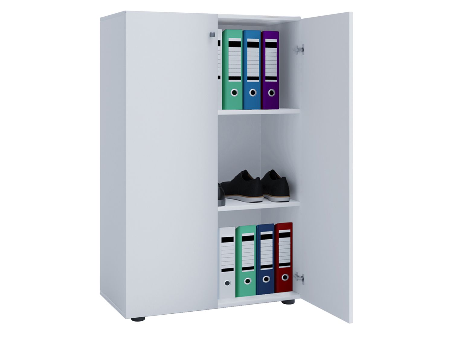 Armoire de bureau Lona (portes battantes, XL, blanc)