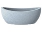 Un pot de fleurs ovale gris avec une texture de granit.