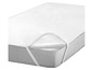 Un protège-matelas blanc avec des élastiques.