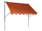 Un store orange avec deux pieds