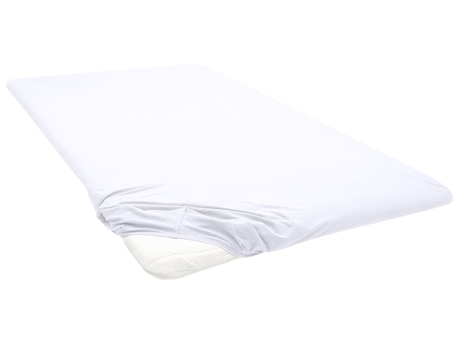 Biberna Drap-housse en jersey pour surmatelas (blanc, 180-200 x 200 cm)