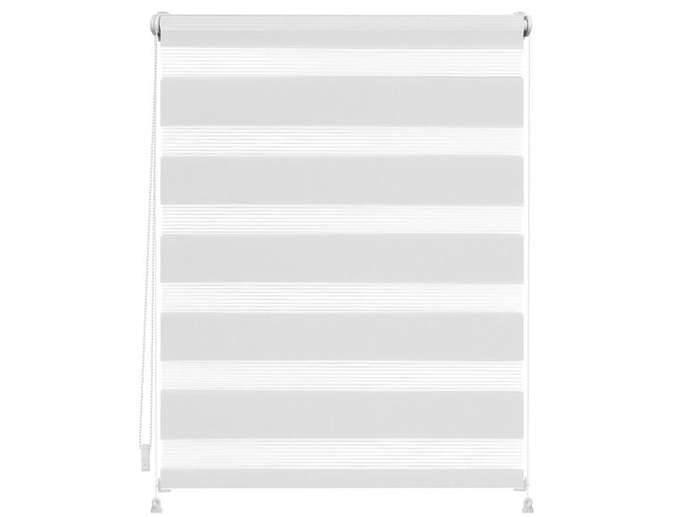 Stores horizontaux blancs avec cordon.