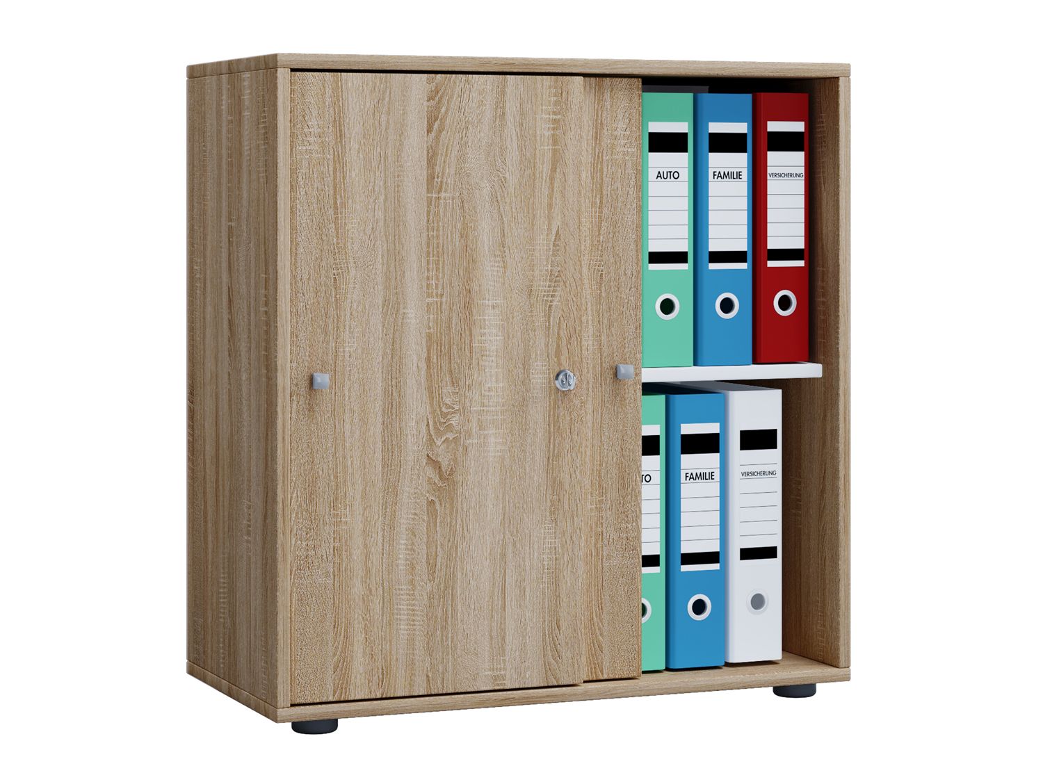 Armoire de bureau Lona (portes coulissantes, L, aspect bois)