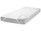 Un protège-matelas blanc avec des élastiques.
