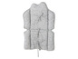Un rehausseur de chaise gris avec Miffy et des lacets.