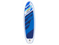 Un paddleboard gonflable bleu et blanc de la marque Oceana.