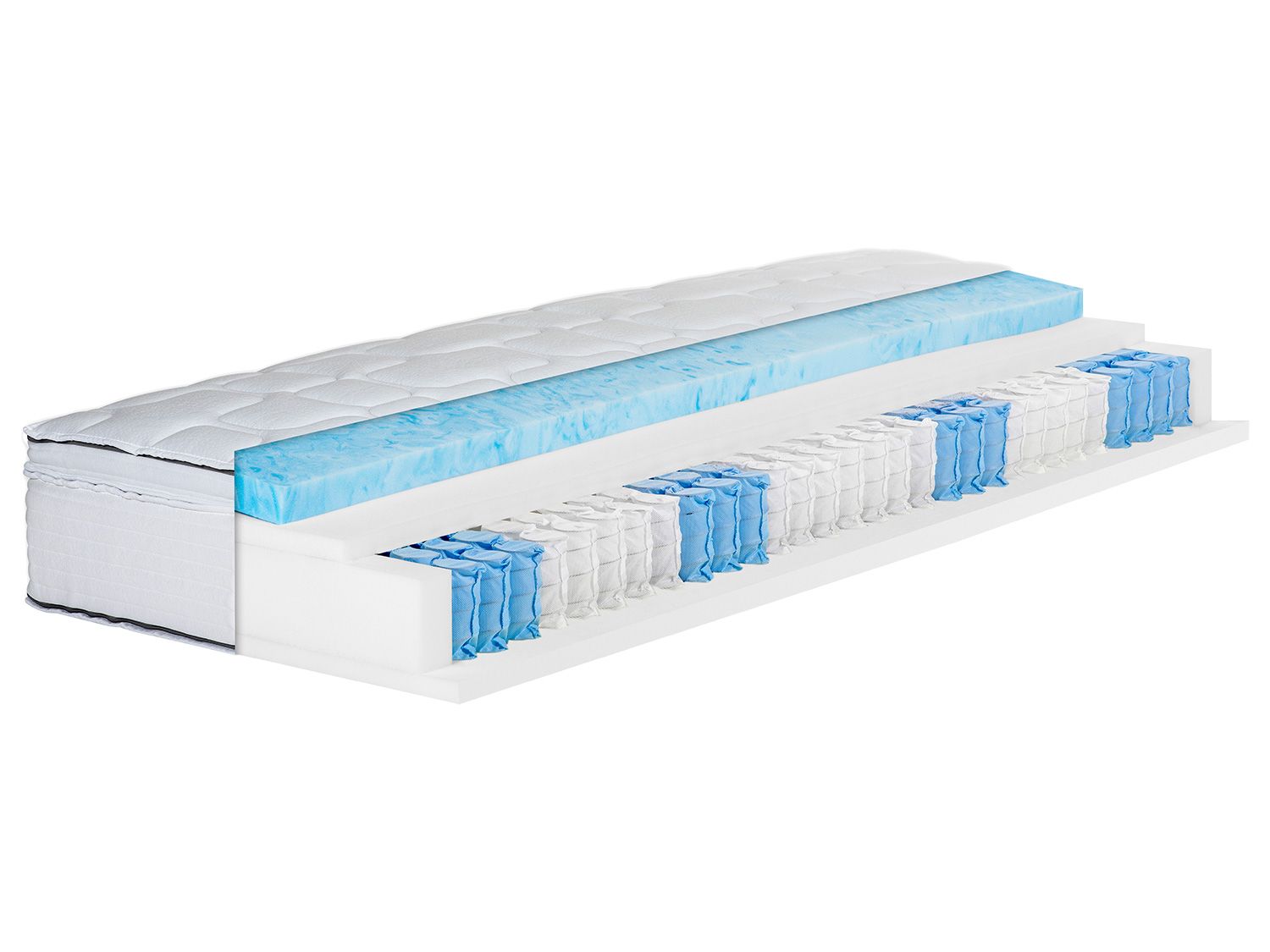 BeCo Matelas boxspring à ressorts ensachés Flex GS, 7 zones, avec surmatelas amovible  (H2, 120 X 200 CM)