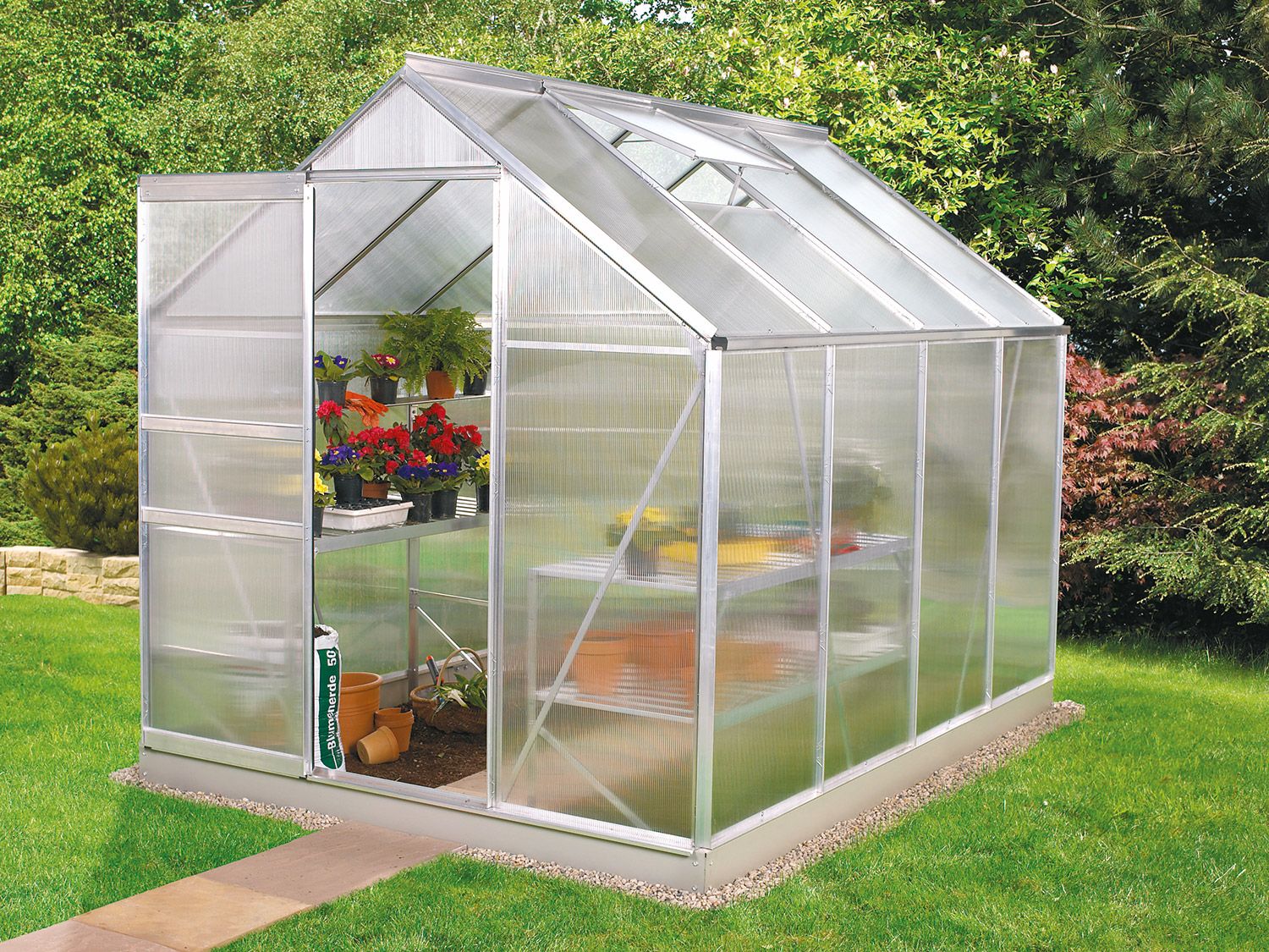 VITAVIA Serre de jardin en polycarbonate Alina, 2,5 à 6,2 m² (5,0 m²)