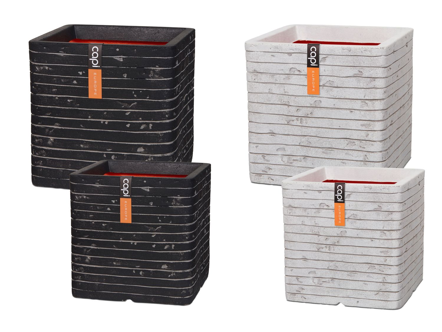 Capi Europe Pot de plantation »Row«, carré, anthracite, ivoire, 30x30 cm ou 40x40 cm
