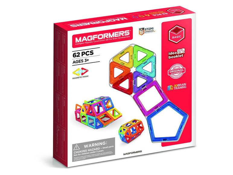 Magformers, jeu de construction magnétique avec 62 pièces, pour les enfants à partir de 3 ans.