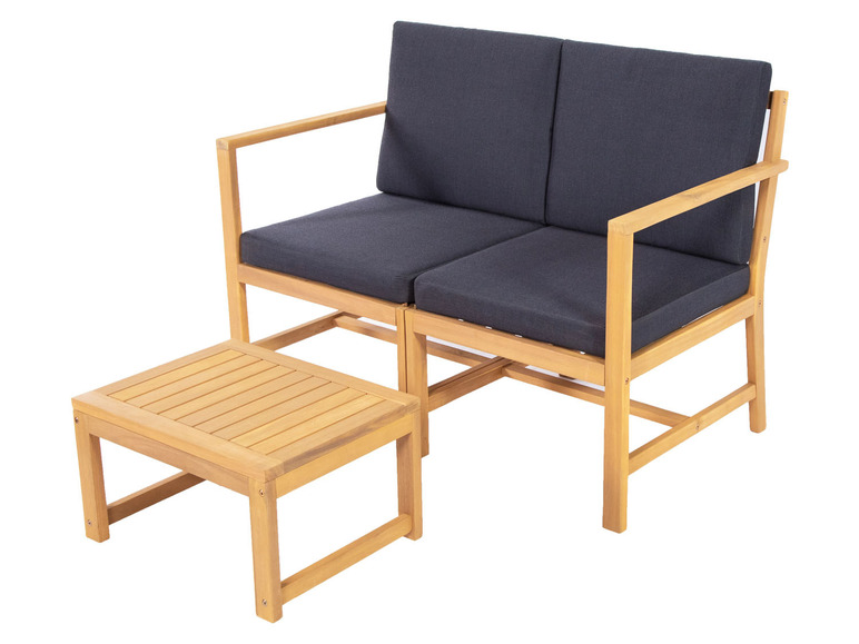 Aller en mode plein écran : Banc en bois avec table d’appoint et coussin - Image 3