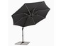 Un parasol noir avec un éclairage intégré.
