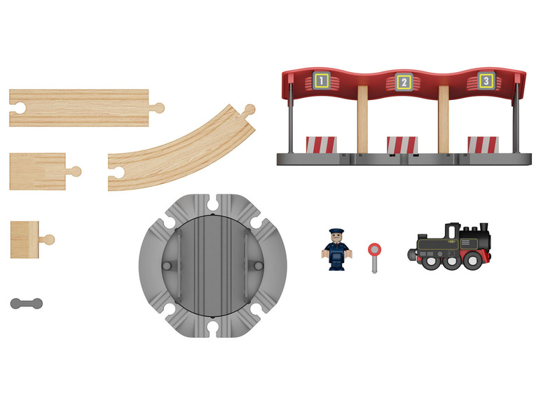 Aller en mode plein écran : Playtive Set d'extension de chemin de fer en bois - Image 9