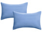 Deux taies d'oreiller bleues.