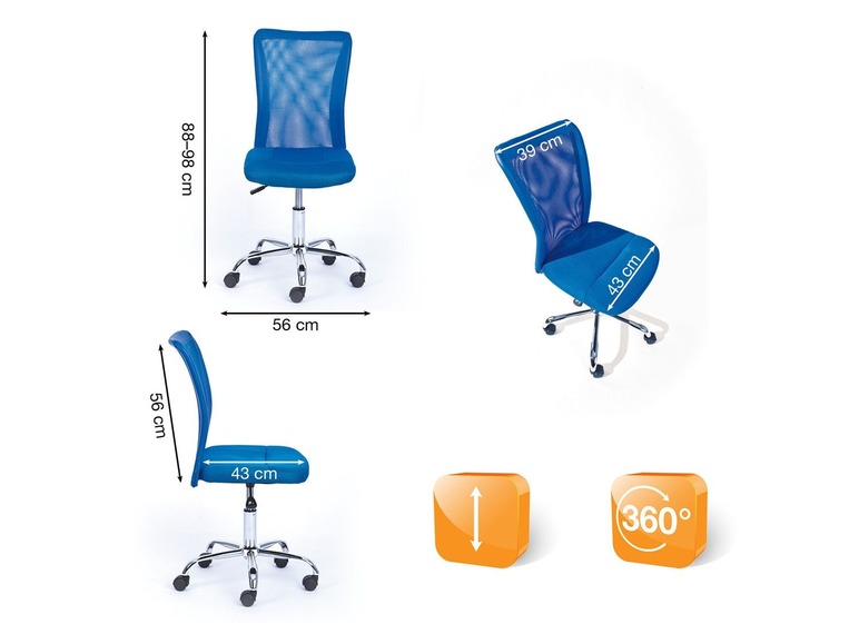 Aller en mode plein écran : Inter Link Chaise de bureau pivotante pour enfants - Image 16