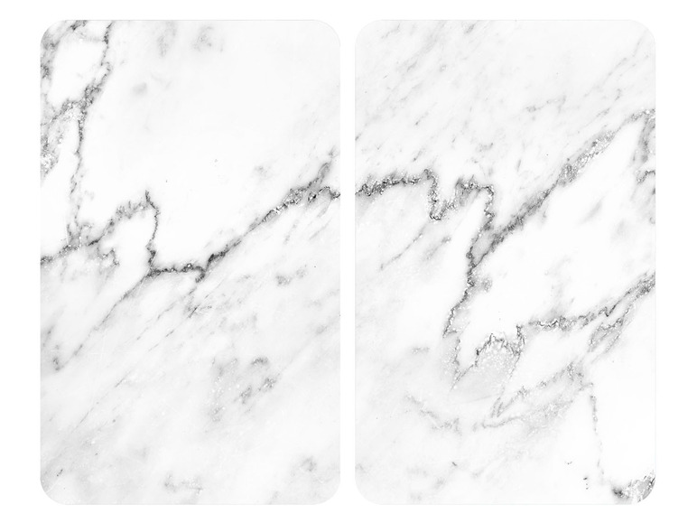Deux textures de marbre blanc avec des veines grises.