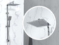 Une pomme de douche moderne avec une douche pluie et une douchette.