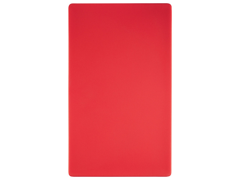 Une planche à découper rouge pour la cuisine.