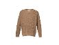 Pull marron à manches longues en maille gaufrée avec col rond