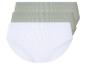 Lot de trois culottes : une blanche et deux vert clair.