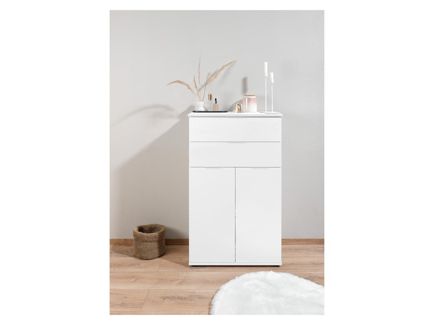 Meuble Bas De Cuisine Blanc 60x46x81,5 Cm - 2 Portes, 2 étagères, En Bois D'ingénierie, Rangement Pratique - 13