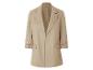 Blazer beige femme trois quarts.