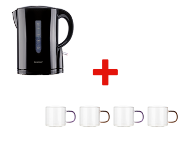 Bouilloire + Ensemble de verres à thé